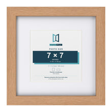 Classic Oak 11 x 11 inch picture frame with a white mount for a 7 x 7 inch photo