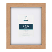 Classic Oak 12 x 10 inch picture frame with a white mount for a 7 x 5 inch photo