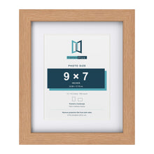 Classic Oak 12 x 10 inch picture frame with a white mount for a 9 x 7 inch photo