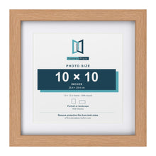 Classic Oak 13 x 13 inch picture frame with a white mount for a 10 x 10 inch photo