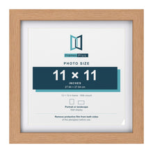 Classic Oak 13 x 13 inch picture frame with a white mount for an 11 x 11 inch photo