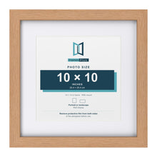 Classic Oak 14 x 14 inch picture frame with a white mount for a 10 x 10 inch photo