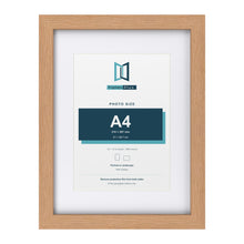 Classic Oak 16 x 12 inch picture frame with a white mount for an A4 photo