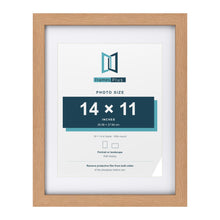 Classic Oak 18 x 14 inch picture frame with a white mount for a 14 x 11 inch photo
