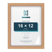 Classic Oak 18 x 14 inch picture frame with a white mount for a 16 x 12 inch photo