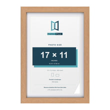 Classic Oak 19 x 13 inch picture frame with a white mount for a 17 x 11 inch photo