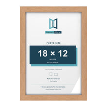 Classic Oak 19 x 13 inch picture frame with a white mount for an 18 x 12 inch photo