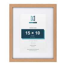 Classic Oak 20 x 16 inch picture frame with a white mount for a 15 x 10 inch photo