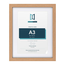 Classic Oak 20 x 16 inch picture frame with a white mount for an A3 photo