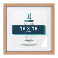 Classic Oak 20 x 20 inch picture frame with a white mount for a 16 x 16 inch photo
