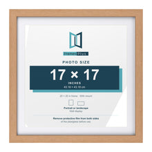 Classic Oak 20 x 20 inch picture frame with a white mount for a 17 x 17 inch photo