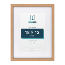 Classic Oak 24 x 18 inch picture frame with a white mount for an 18 x 12 inch photo