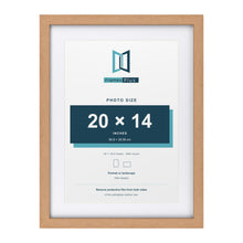 Classic Oak 24 x 18 inch picture frame with a white mount for a 20 x 14 inch photo