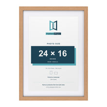 Classic Oak 28 x 20 inch picture frame with a white mount for a 24 x 16 inch photo