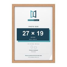 Classic Oak 28 x 20 inch picture frame with a white mount for a 27 x 19 inch photo
