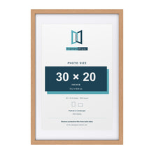 Classic Oak 36 x 24 inch picture frame with a white mount for a 30 x 20 inch photo