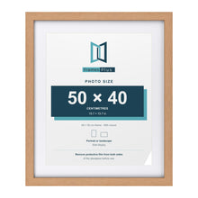Classic Oak 60 x 50 cm picture frame with a white mount for a 50 x 40 cm photo