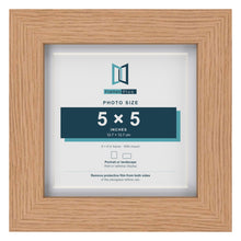 Classic Oak 6 x 6 inch picture frame with a white mount for a 5 x 5 inch photo