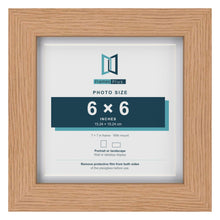 Classic Oak 7 x 7 inch picture frame with a white mount for a 6 x 6 inch photo