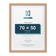 Classic Oak 80 x 60 cm picture frame with a white mount for a 70 x 50 cm photo