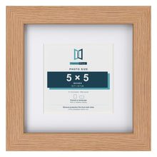 Classic Oak 8 x 8 inch picture frame with a white mount for a 5 x 5 inch photo