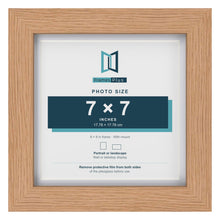 Classic Oak 8 x 8 inch picture frame with a white mount for a 7 x 7 inch photo