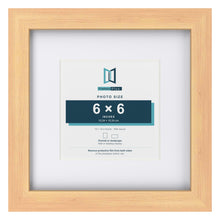 Classic Pine 10 x 10 inch picture frame with a white mount for a 6 x 6 inch photo