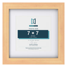 Classic Pine 10 x 10 inch picture frame with a white mount for a 7 x 7 inch photo