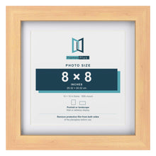 Classic Pine 10 x 10 inch picture frame with a white mount for an 8 x 8 inch photo