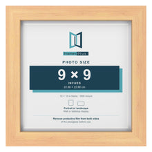 Classic Pine 10 x 10 inch picture frame with a white mount for a 9 x 9 inch photo