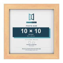Classic Pine 11 x 11 inch picture frame with a white mount for a 10 x 10 inch photo