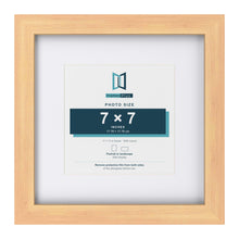 Classic Pine 11 x 11 inch picture frame with a white mount for a 7 x 7 inch photo