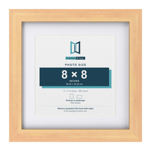 Classic Pine 11 x 11 inch picture frame with a white mount for an 8 x 8 inch photo