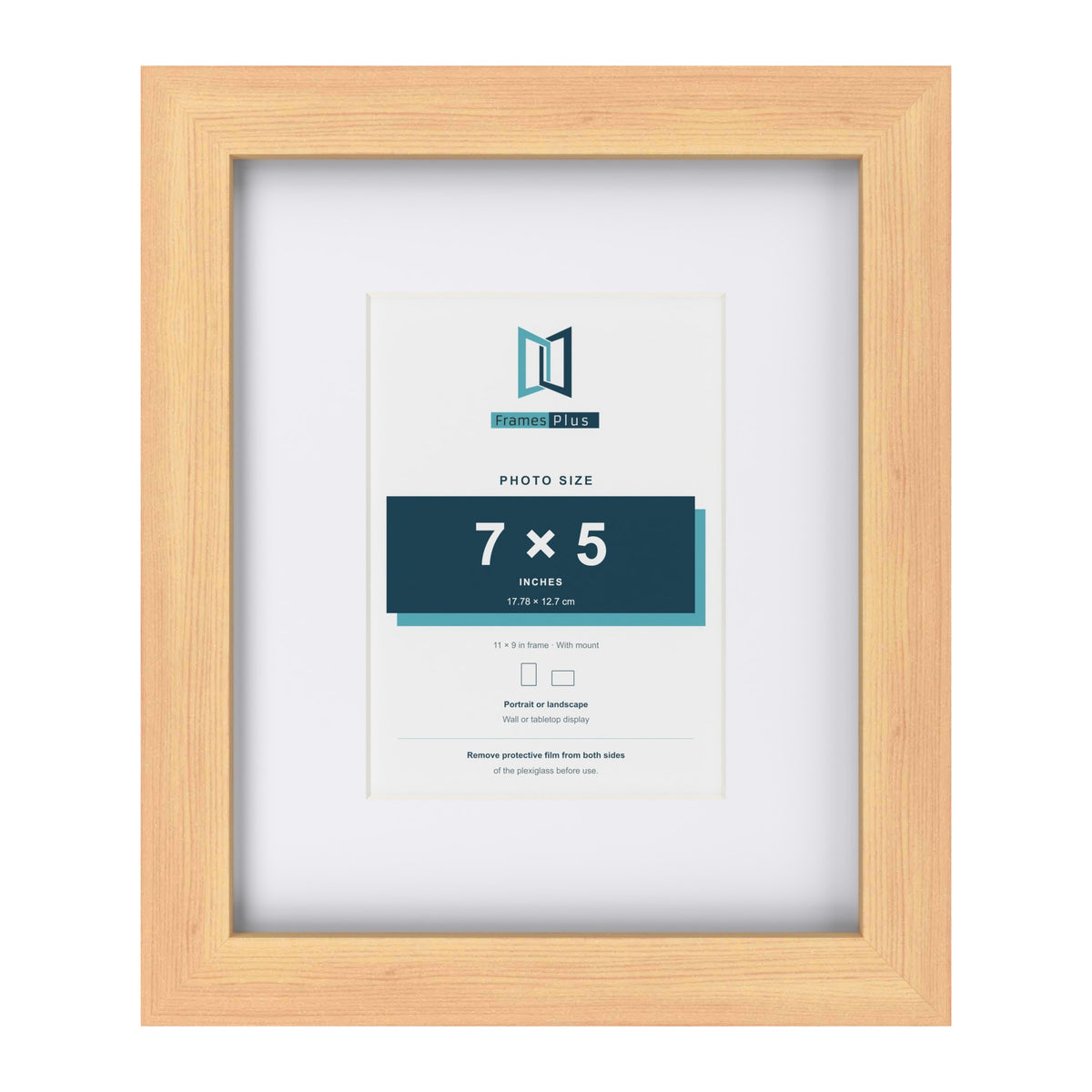 Classic Pine 11 x 9 inch picture frame with a white mount for a 7 x 5 inch photo