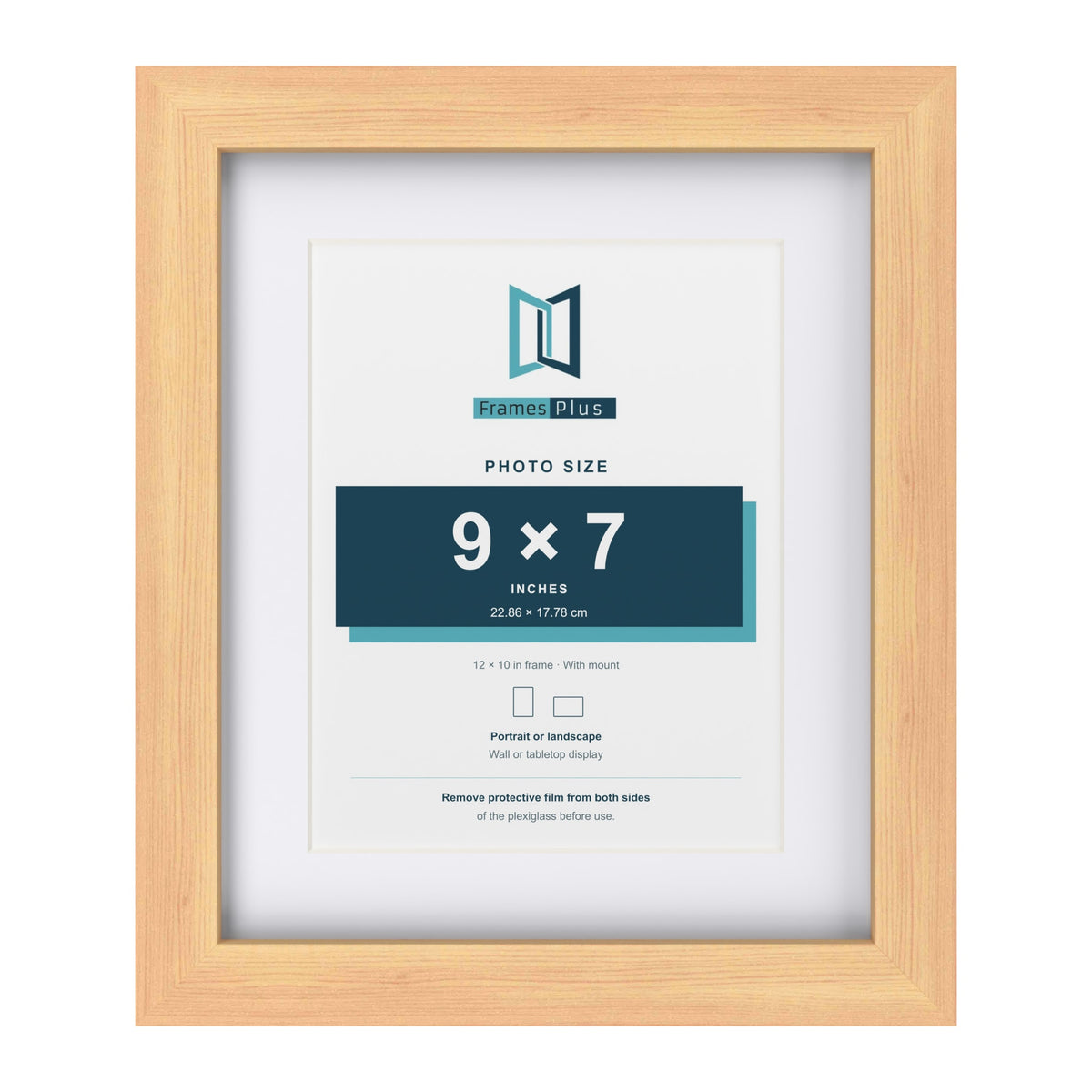 Classic Pine 12 x 10 inch picture frame with a white mount for a 9 x 7 inch photo