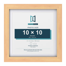 Classic Pine 12 x 12 inch picture frame with a white mount for a 10 x 10 inch photo