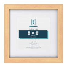Classic Pine 12 x 12 inch picture frame with a white mount for an 8 x 8 inch photo