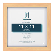 Classic Pine 13 x 13 inch picture frame with a white mount for an 11 x 11 inch photo