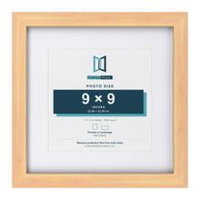 Classic Pine 13 x 13 inch picture frame with a white mount for a 9 x 9 inch photo