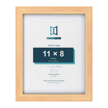Classic Pine 14 x 11 inch picture frame with a white mount for an 11 x 8 inch photo
