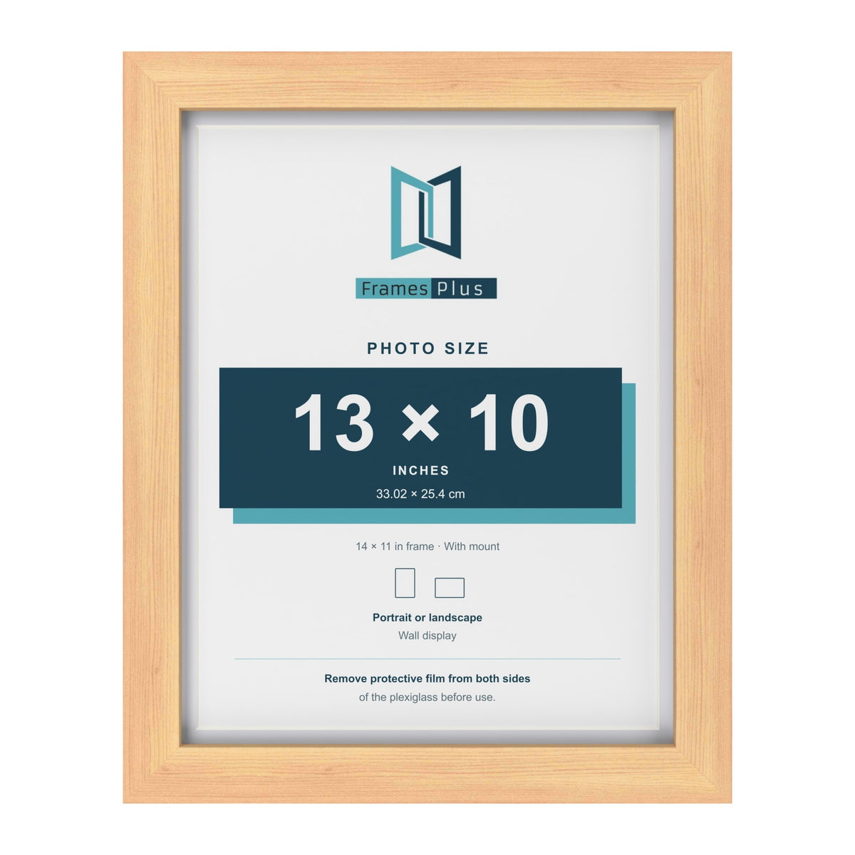 Classic Pine 14 x 11 inch picture frame with a white mount for a 13 x 10 inch photo