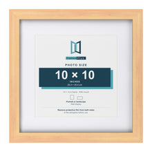 Classic Pine 14 x 14 inch picture frame with a white mount for a 10 x 10 inch photo