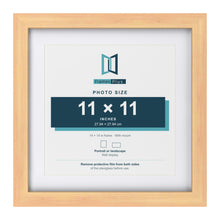 Classic Pine 14 x 14 inch picture frame with a white mount for an 11 x 11 inch photo