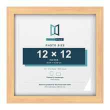 Classic Pine 14 x 14 inch picture frame with a white mount for a 12 x 12 inch photo