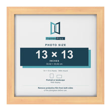 Classic Pine 14 x 14 inch picture frame with a white mount for a 13 x 13 inch photo