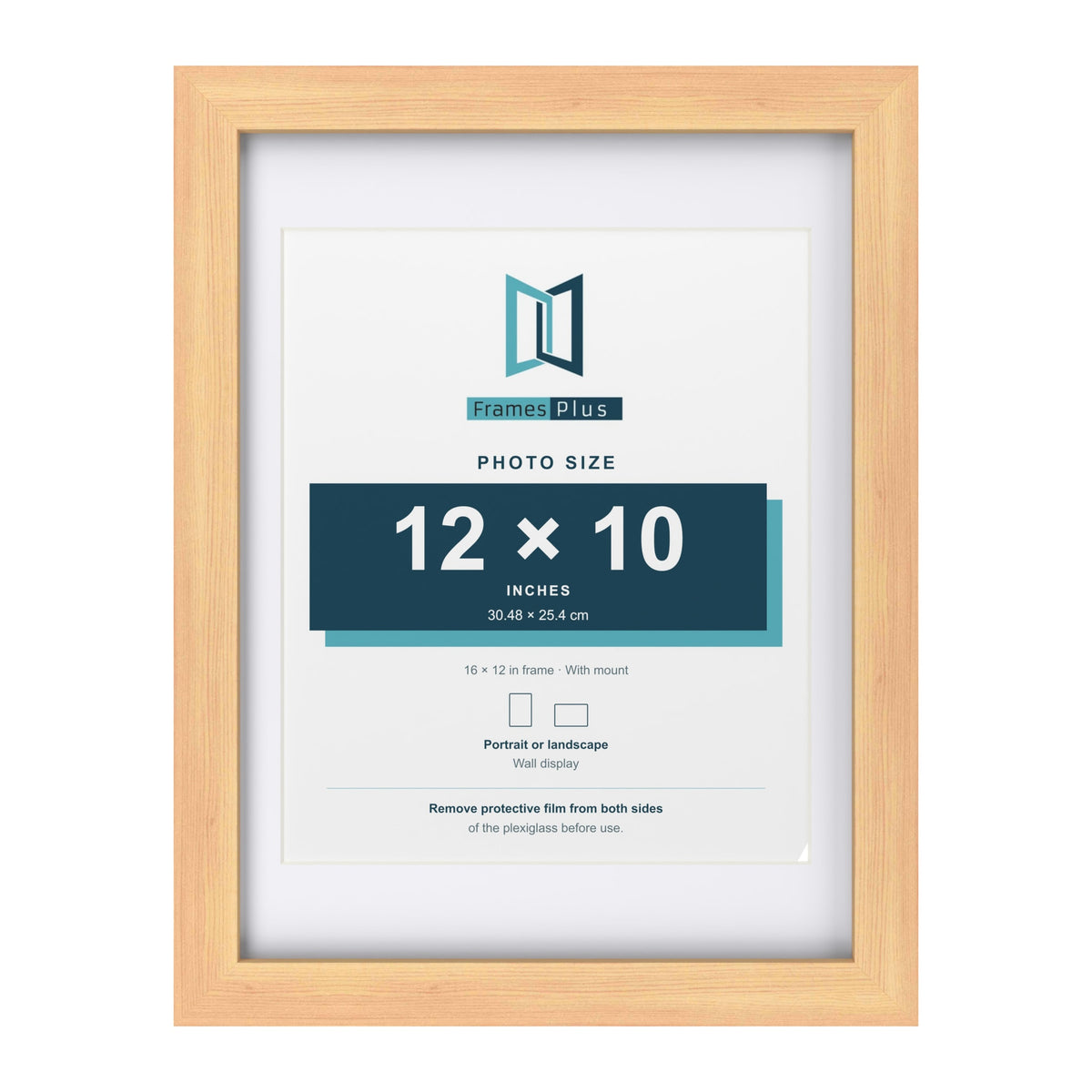 Classic Pine 16 x 12 inch picture frame with a white mount for a 12 x 10 inch photo