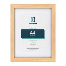 Classic Pine 16 x 12 inch picture frame with a white mount for an A4 photo