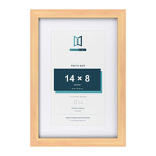 Classic Pine 18 x 12 inch picture frame with a white mount for a 14 x 8 inch photo