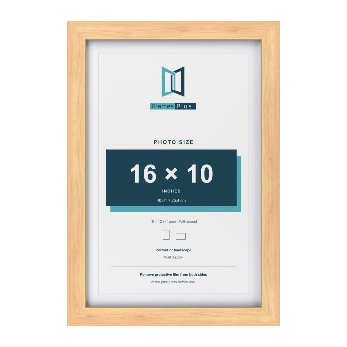 Classic Pine 18 x 12 inch picture frame with a white mount for a 16 x 10 inch photo
