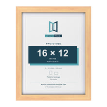 Classic Pine 18 x 14 inch picture frame with a white mount for a 16 x 12 inch photo